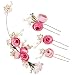 Produktbild 4 Pcs Braut Haarnadeln Hochzeit Blumen U-förmige Haarnadel Braut Haarschmuck Blumen Haarnadeln PerlenBrautjungfer Haarschmuck Braut Haarnadeln Gold für Hochzeit Halloween Fotografie Dekoration