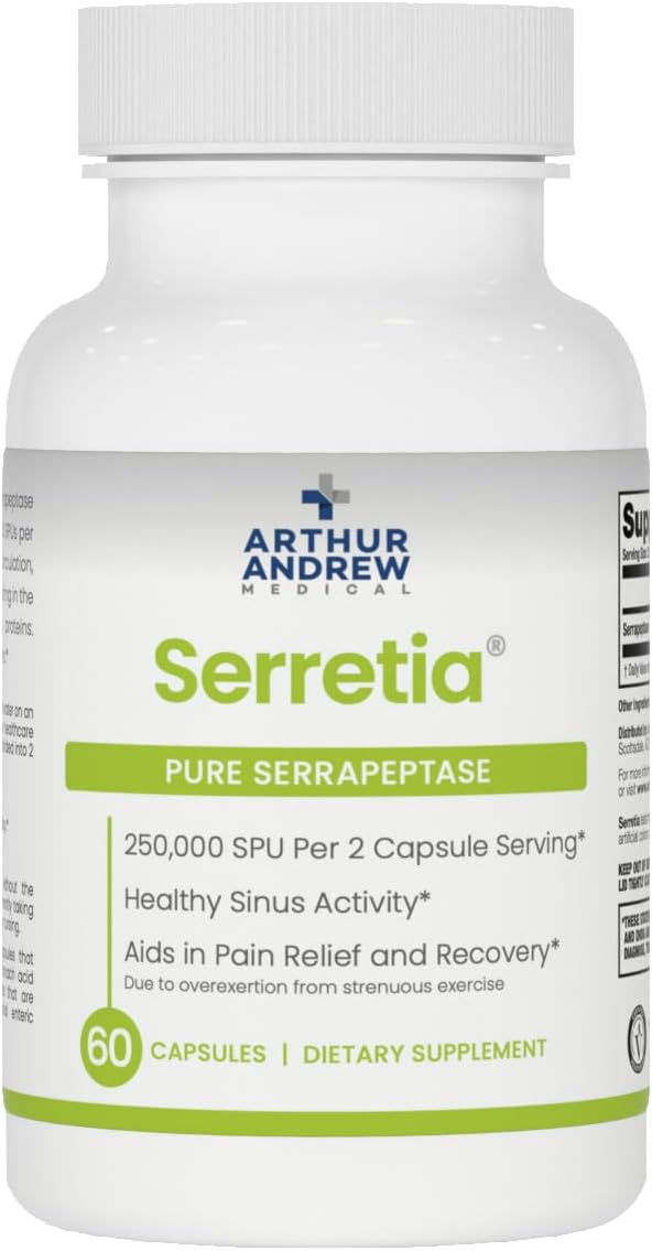 Serretia, Serrapeptase Formula for Muscle and Sinus Support, 60 Capsules