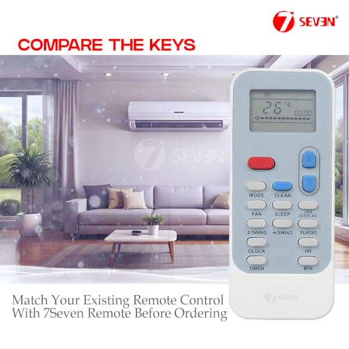 Image of 7SEVEN Compatible with Electrolux AC Remote Control Model 174 Suitable for Split and Window 1 1.5 2 Ton Air Conditioner Remote - Match Each Keys Exactly to Replicate Genuine Remote Function