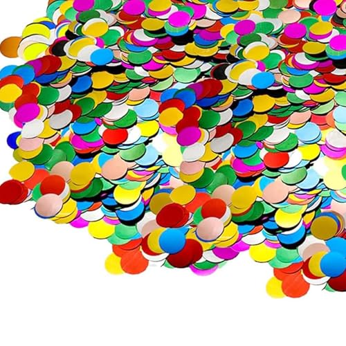 Sdhgerh 50 g Runde Konfetti Papier Pailletten Glitzer Bunt Streudeko Confetti für Hochzeit Party Deko Tischdekoration Geburtstagsdeko 1.5 cm