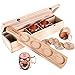 Mule of Moscow Copper Mug Gift Set Includes 4 Coasters and 4x 18oz Mugs, Wood Tray and Wooden Box Kit. Great Gifts for Men and Women
