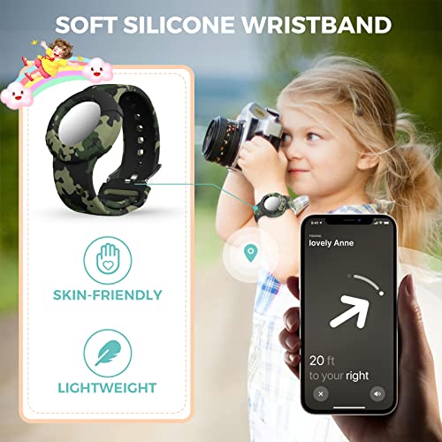Image of Waterproof AirTag Bracelets for Kids, Hidden Silicone Wristbands, 2 Pack