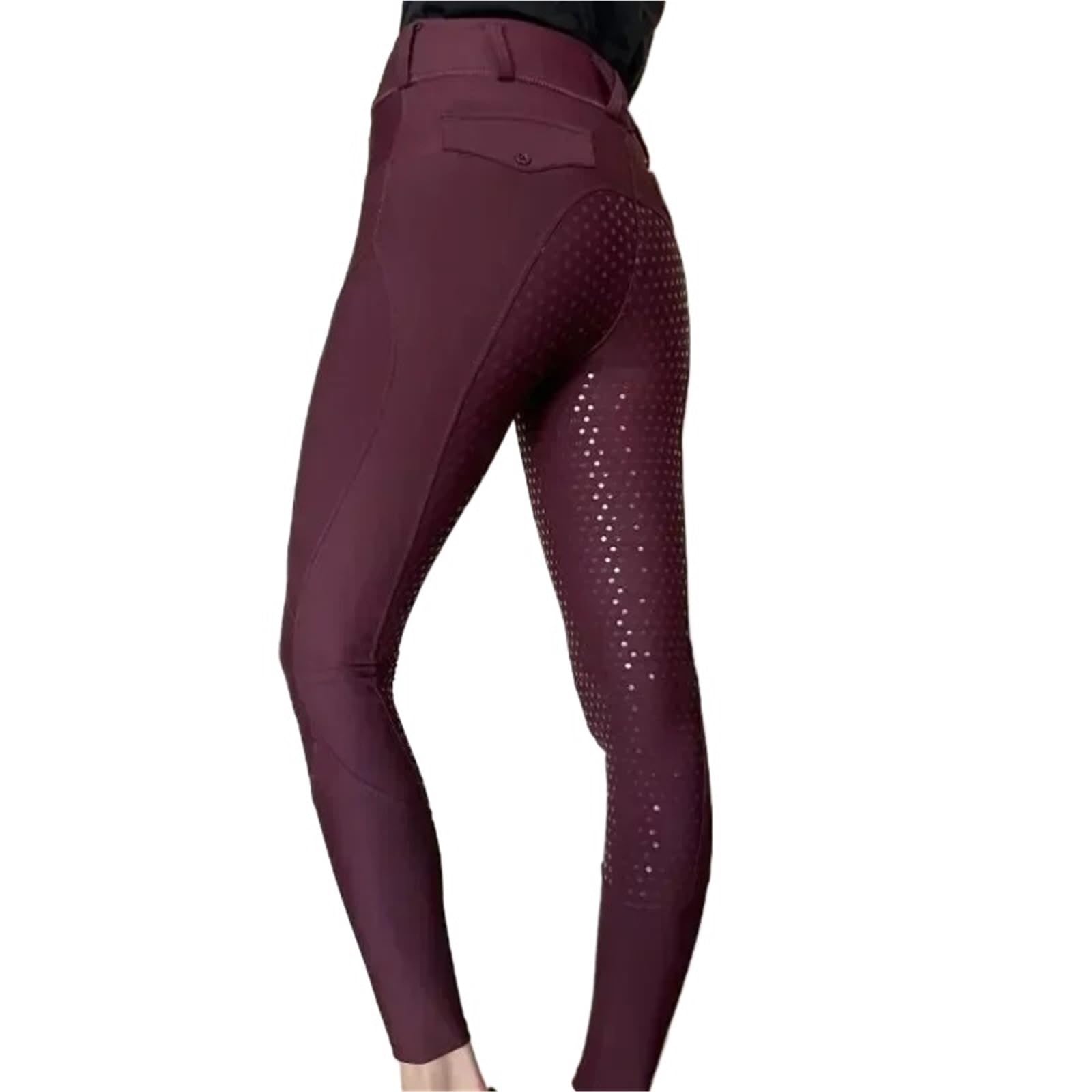 Pantaloni Da Equitazione In Silicone Con Seduta Completa Nera, Calzamaglia For Donne, Abbigliamento Equestre Per Equitazione(Blue,XL)