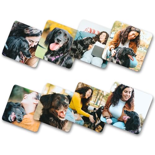 4GIFTSAKE Personalized Coasters 3.5”x3.5” Glossy Square Custom Coasters for Drinks -Wedding Gift Personalized Gifts Home Decor- Drink Coaster -Add Your Own Photo Text Logo Designs (Coaster Set of 8)