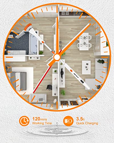 Electric Spin Scrubber - Cordless Spin Scrubber For Cleaning, Power Scrubber For Bathroom With 6 Replaceable Brush Heads & Adjustable Extension Handle, Electric Cleaning Brush For Tub, Car, Floor #TOP6