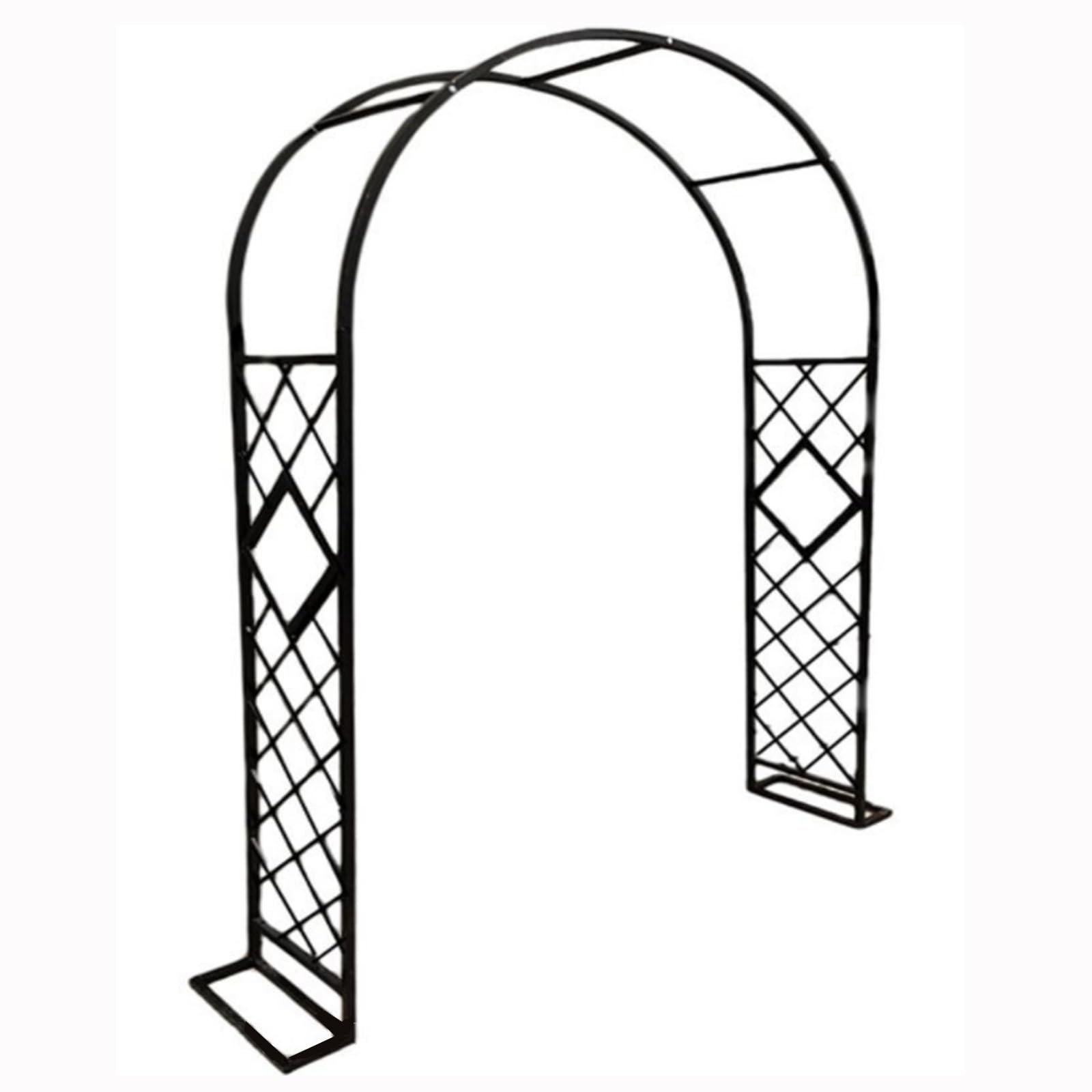 Nierdzewny metalowy łuk ogrodowy - dekoracyjna róża krata dostępna w szerokościach 140-340 cm idealna na wesela ogrodowe i dekoracje zewnętrzne (rozmiar: szer. 280 x wys. 230 x gł. 40 cm)