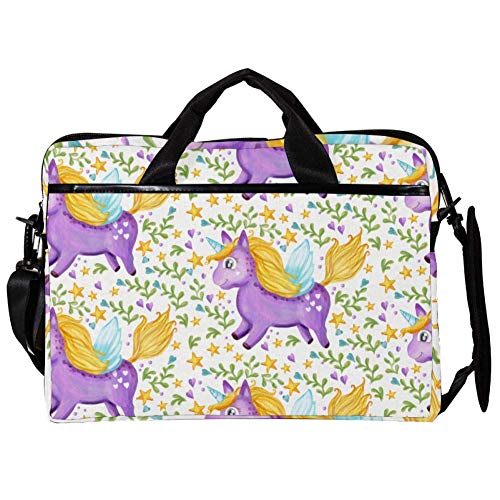 Sac ordinateur licorne violette 15.4 pouces pour cours et déplacements professionnels