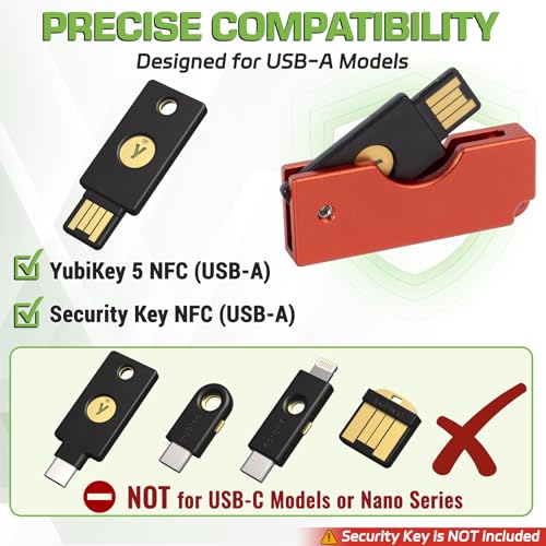 Miniatura 2 de Sciuu Funda Metálica Con Diseño Plegable Giratorio Compatible Con Yubico Security Key Nfc Yubikey 5 Nfc 5 Nfc Fips, Usb-A - Carcasa De Aleación De Aluminio Protectora Resistente A Los Arañazos