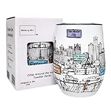 Beary Blu Cities Around the World 12 Oz Tumbler Series - Designed in the USA - Vacuum Insulated Tumbler with Lids - Stainless Steel Wine Coffee Water Travel Mug, for Hot Cold Drink (Detroit)