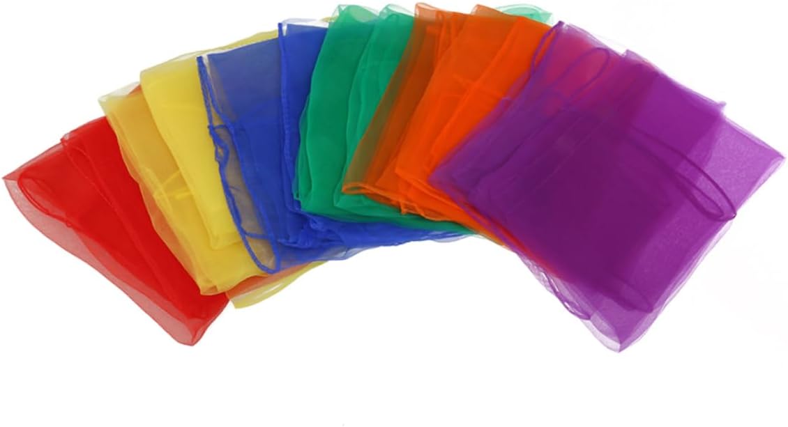 Gradient Square Silk Scarves for Women for Juggling Dance Performance and Musical Play Soft Lightweight Washable Accessories for Boys and Girls and Adults