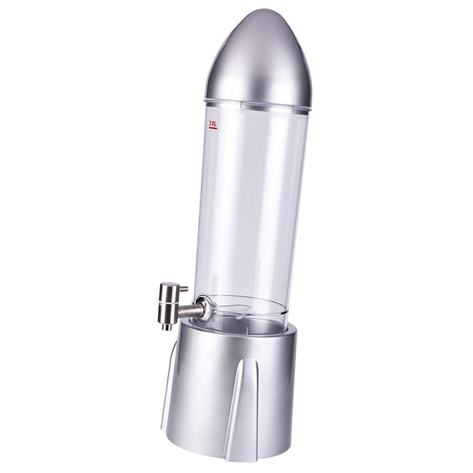 Dispensador de Cerveza, Dispensador de Bebidas, Barril de Cerveza Comercial de 3 litros, Dispensador de Bebidas con Grifo para Salón, Día de Partido, Plata