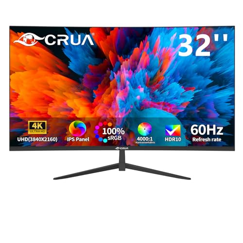 CRUA 32 Zoll 4K 60Hz Monitor, UHD (3840 * 2160) IPS Ultra-Slim Bezel Monitor für Foto-Videobearbeitung, ΔE < 2, 100{ec708ce795d7606660b12e0b8277fd1a8825f04c014b014e1b4c5408a1b32e0a} DCI-P3, 1,07 Mrd.+ Farben, Adaptive Sync, DP/HDMI, Schwarz CRUA 32 Zoll 4K 60Hz Monitor, UHD (3840 * 2160) IPS Ultra-Slim Bezel Monitor für Foto-Videobearbeitung, ΔE < 2, 100{ec708ce795d7606660b12e0b8277fd1a8825f04c014b014e1b4c5408a1b32e0a} DCI-P3, 1,07 Mrd.+ Farben, Adaptive Sync, DP/HDMI, Schwarz