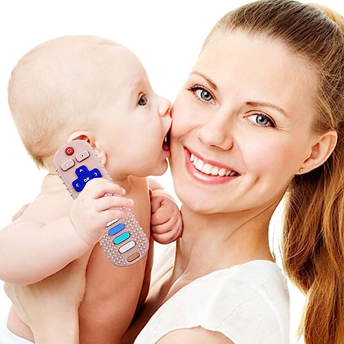 Yapromo Baby Teething Toys 2 Pcs Silicone Teethers Chew Toy Cute Remote Control Shape Teethers Bpa Free #TOP1