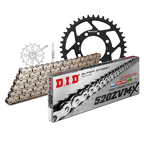 Kit chaîne DID 520ZVMX en acier pour Suzuki GN 250 ans 1982 à 1996