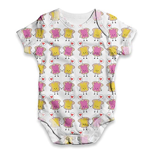 TWISTED ENVY All-Over Print Baby Bodysuit Peanut Butter Jelly Love Repeat