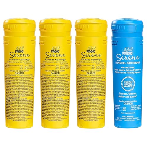 FROG Serene Replacement Mineral and Bromine Cartridge Kit for use with Hot Tub FROG Serene Floating Sanitizing System - Prefilled for Quick & Easy Hot Tub Maintenance - 3 Month Bundle