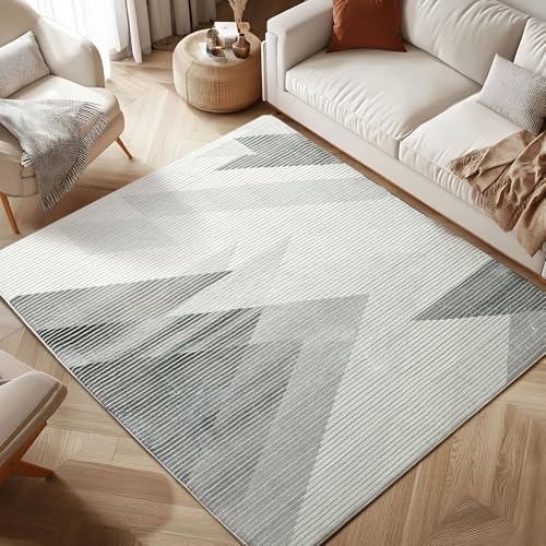 Grand tapis de salon moderne géométrique abstrait haut de gamme