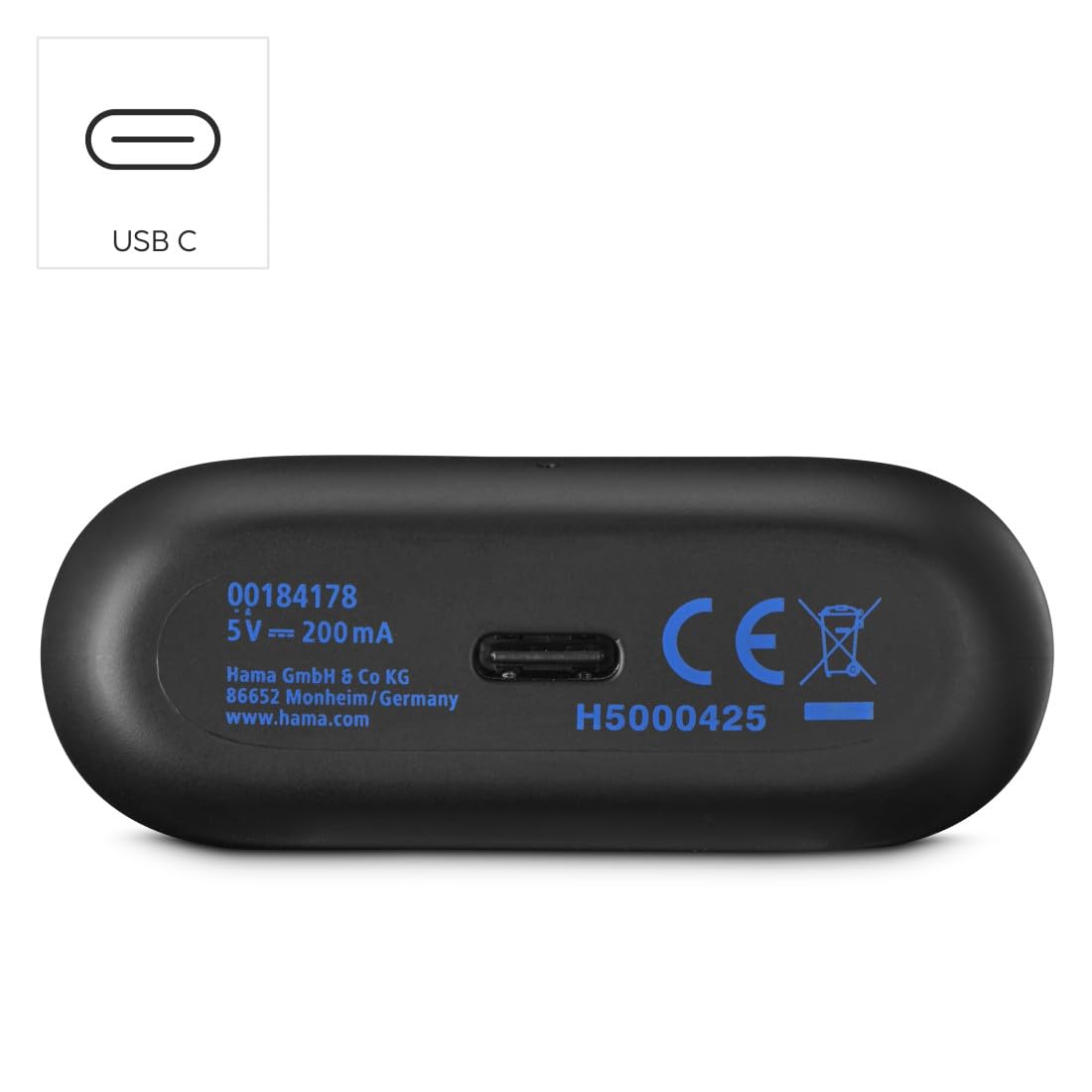 Hama Bluetooth Kopfhörer (kabellos, TWS-Kopfhörer, Active Noise Cancelling, Earbuds mit Ladestation, ENC, In-Ears, USB-C Schnellladen, Bluetooth-Headset, App-/Sprachsteuerung, Touch Control) schwarz