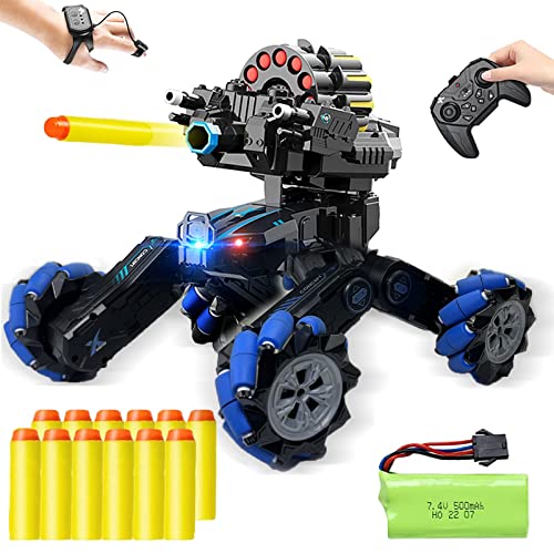 Rohsce Gesture Sensing Rc Tank, 2.4Ghz Battle Stunt Toy Tanks With Soft Bullets Off Road Hand Control Car Drift Remote Control Trucks For Boys & Girls 8-12, Twist Cars With Light Music #TOP3