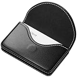 MaxGear PU Leather Business Card Holder Case with Magnetic Shut Black, Holds 25 Business Cards, Men or Women Name Card Holder Case