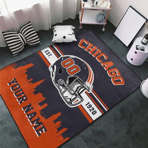 Chicago Custom Name & Number Area Rug for Home & Office