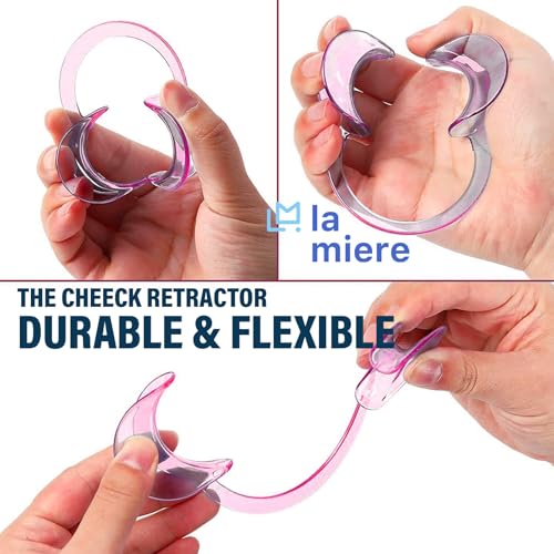 Image of LA MIERE Dental Cheek Retractor C Shape Mouth Opener Size S,M,L, Pack of 3, Pink