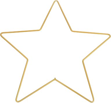 Star Wire Wreath Form Iron Metal Star Wreath Frame Pentagram Shaped Macrame Making Rings for Christmas Thanksgiving Holiday New Year Decor Golden 30cm*4mm