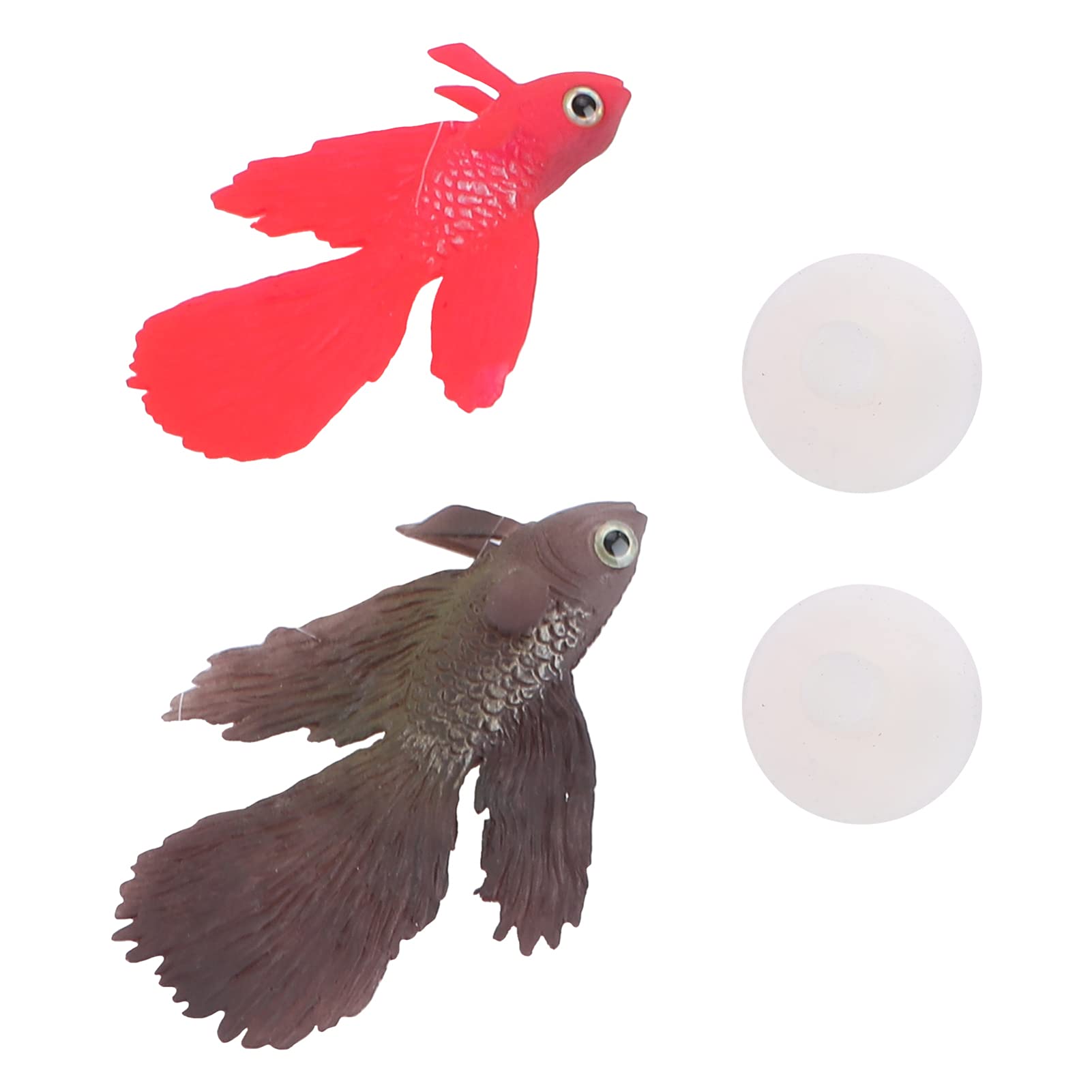 POPETPOP Home Decor Decoraciones para Salas De Casa 2pcs Artificial Aquarium Fishes Glowing Ornament Glow Aquarium Decoration for Aquarium Fish Tank (Red,Light Brown) Coraline Decor Artificial Plants
