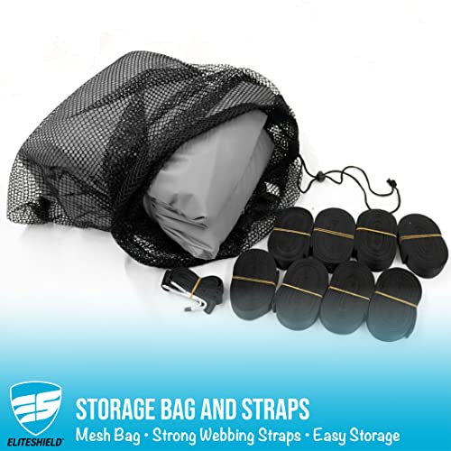 Eliteshield Waterproof Pontoon Boat Cover, Heavy Duty 600D Polyester Marine Grade Trailerable Pontoon Cover, Fits 21Ft-24Ft Long, Beam Width Up To 102", Gray Color #TOP6