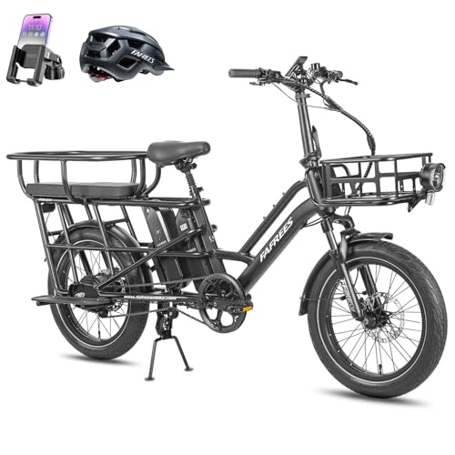 Fafrees Bicicleta Eléctrica Longtail Ff20 Cuv, 2 X Baterías De 12 Ah Bici De Carga Eléctrica 250w Para Adultos, Capacidad De 200 Kg, Alance 100-140 Km Cesta Delantera Silla Infantil, Negro Fafrees Bicicleta Eléctrica Longtail Ff20 Cuv, 2 X Baterías De 12 Ah Bici De Carga Eléctrica 250w Para Adultos, Capacidad De 200 Kg, Alance 100-140 Km Cesta Delantera Silla Infantil, Negro