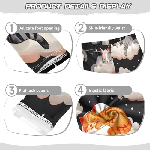 Toddler Girls Leggings Printed Yoga Pants Leggings Cute Cats Sleeping for Kids3