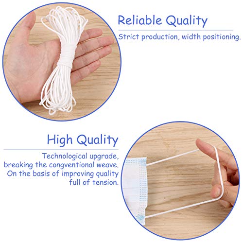 image for EVERMARKET White Elastic Cord Earloop for Face Mask DIY Crafts Project