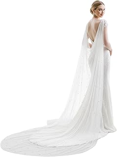 Pearl Wedding Capes Womens Soft Tulle Bridal Scarf Evening Shawl Wedding Wraps