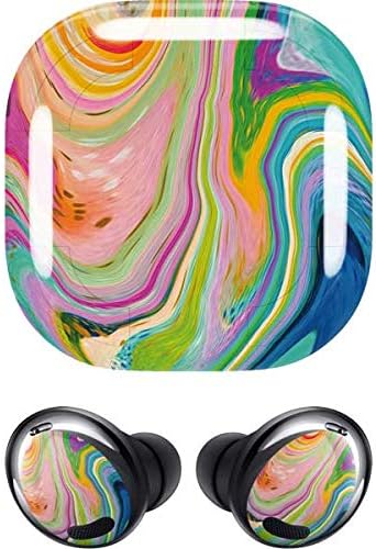 Skinit Decal Audio Skin Compatible with Samsung Galaxy Buds Pro - Etta Vee Rainbow Marble Design