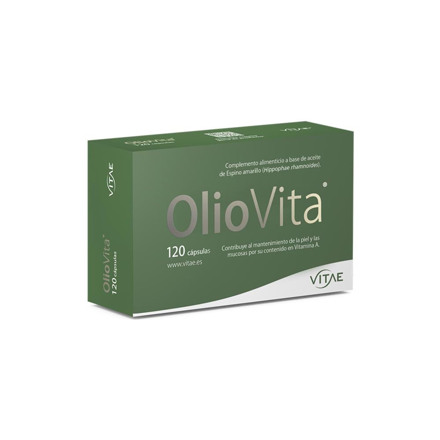 Vitae – Oliovita 120 cápsulas | Espino Amarillo Rico en Omega-​7 | Omega 3-​6-​9 y Vitaminas A+​E | Hidratación y Nutrición de Piel y Mucosas | Apoyo en Sequedad y Menopausia