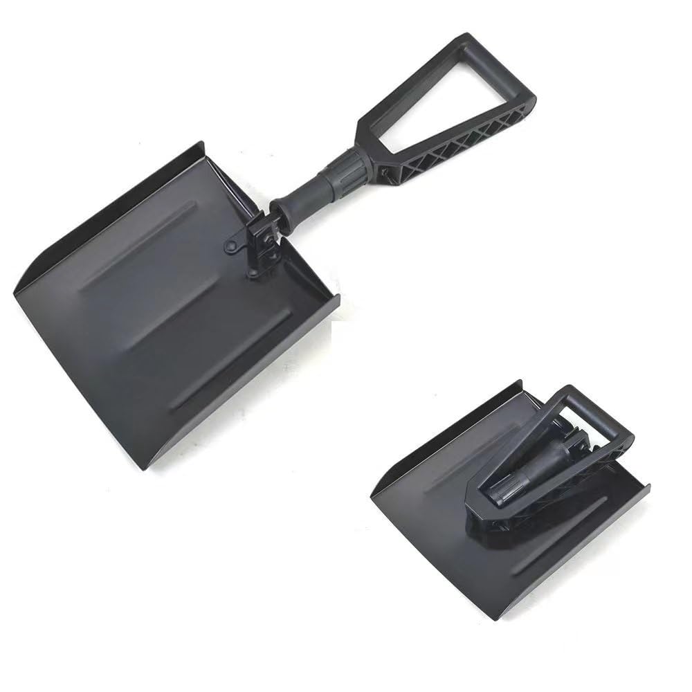 JOCHEN Pala de Nieve Pala de Nieve Plegable de Aluminio, Pala Cuadrada Multifuncional, Pala de Nieve para vehículos de Emergencia al Aire Libre con Bolsa de Tela, Pala para Quitar Nieve del hogar