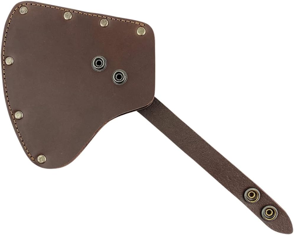 Camper Axe Head Sheath, Protector Case, Hatchet Blade Safety Sleeve, Camping Accessories, Lumberjack Outdoors Essentials, Full Grain Leather, Handmade, Bourbon Brown