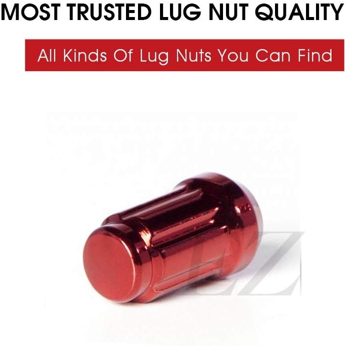 20 Red Spline Drive Small Diameter Acorn 1/2" Lug Nut Kit with Key