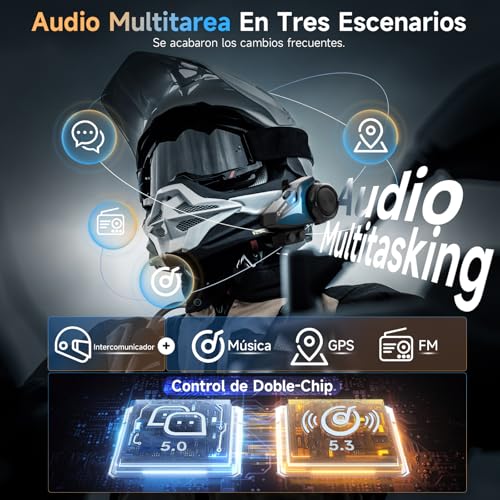 Intercomunicador Moman H2E con música compartida para viajes en moto 2