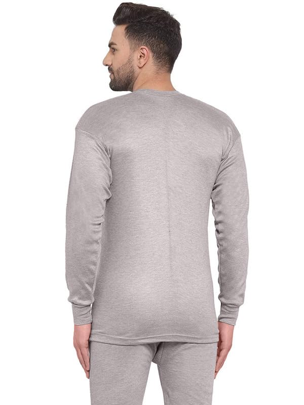 Winter Thermal Top for Men in Cotton Blend | Round-Neck Men's Inner Thermal Wear | Full Sleeves and Snug Fit | Premium Thermal Vest for Men | Pack of 1 Brown 1