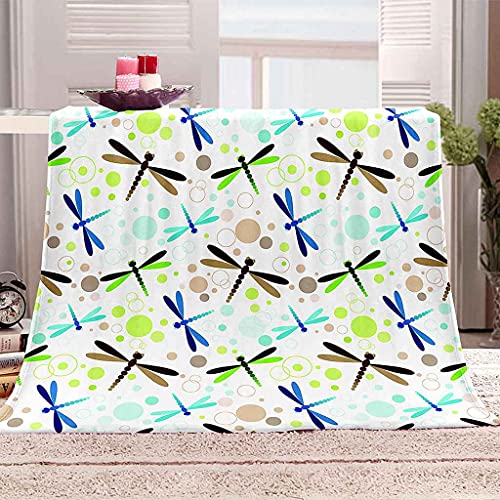 Couverture polaire libellule 150x200cm idée cadeau maison douce
