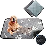 🐾 Material de alta calidad y absorción máxima: la capa superior es de tela duradera, por lo que no se preocupe por masticar o rasgar. Las almohadillas para cachorros de Larkotech son ultra absorbentes y la orina se mantendrá completamente dentro de la alfombra, manteniendo su hogar seco y limpio en todo momento.