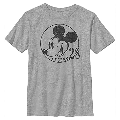 T-shirt Disney garçon gris Athletic Heather en taille L col rond imprimé 1928