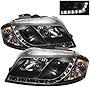 LED DRL Headlights for Audi A3 06-08 - Black/Clear Lens
