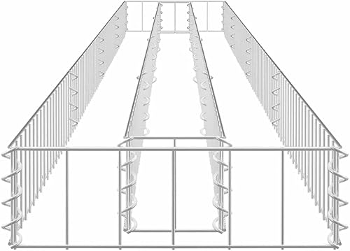 Vista 36 de vidaXL Gabion - Maceta elevada para pared, jardín, césped, patio, jardín, jardín, jardín, jardín, jardín, flores, acero galvanizado, 70.9 x 35.4