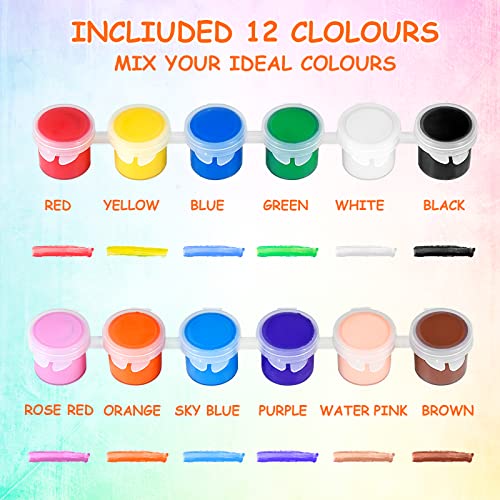 280 Pcs Washable Paint Set For Kids Arts And Crafts, 20 Gouache Watercolor Paint Sets Of 12 Colors For Party Classroom Painting Supplies, 20 Pairs Flat And Pointed Brushes… #TOP2