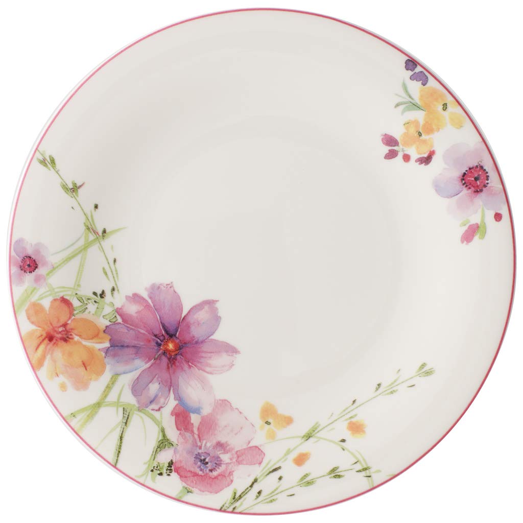 Villeroy & Boch Set 6 Piattini Da Colazione Mariefleur Gris Basic - Porcellana Premium 19 Cm - Decorazione Floreale - Lavastoviglie - 3
