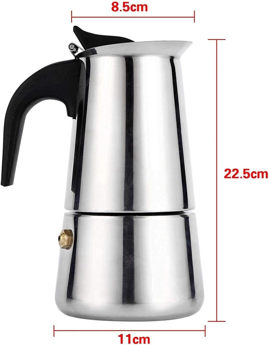 Mocha Pot- 200ml/300ml/450ml Stainless Steel Moka Pot Espresso Coffee Maker Stove Home Office Use (Color : Silver, Size : 450ml) (Silver 450ml)