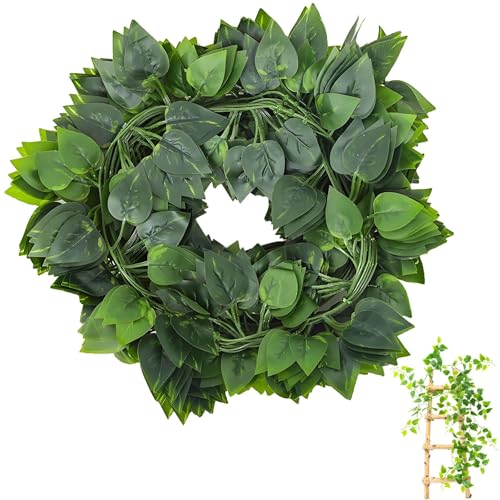 Lot de 12 guirlandes de lierre artificiel - Longueur : 210 cm - Feuilles vertes suspendues - Plantes artificielles à suspendre - Décoration de chambre - Pour...