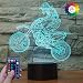 3D Ilusión Optica Moto Luz Nocturna 7/16 Colores Cambio de Botón Táctil Control Remoto USB de Suministro de Energía LED Lámpara de Mesa Lámpara Regalo de Cumpleaños Navidad
